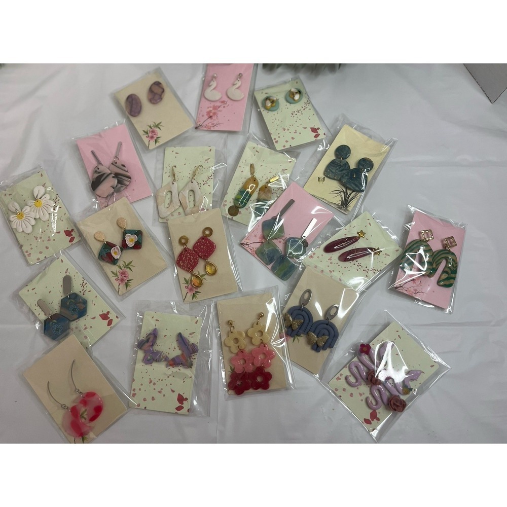 Wholesale Handmade Earrings Lot6. Unique 20 Pairs Stainless Steel Base